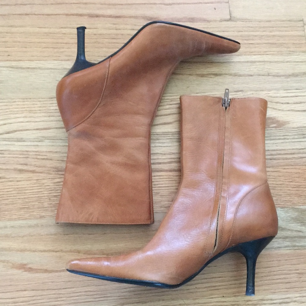 Steve Madden Leather Pointed Toe Boots Brown sz 7
